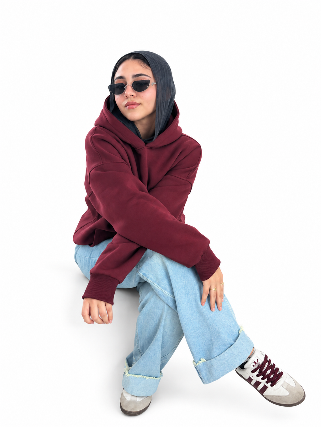 Hoodie Oversized-Burgundy
