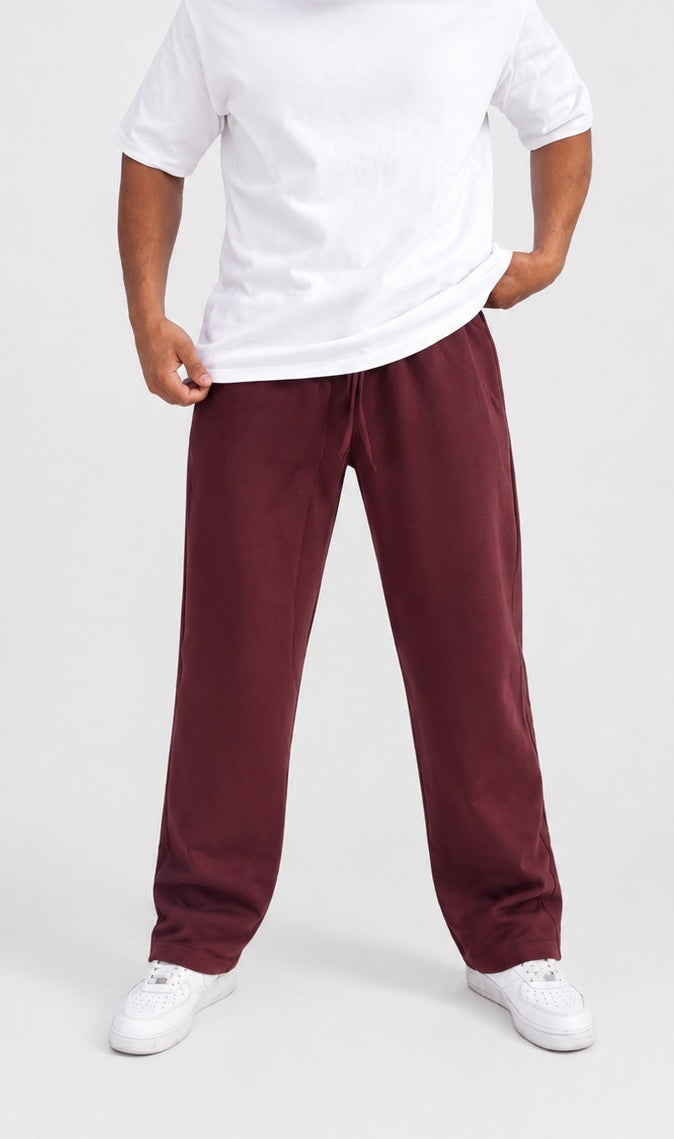 Wide Leg Pants | Burgundy