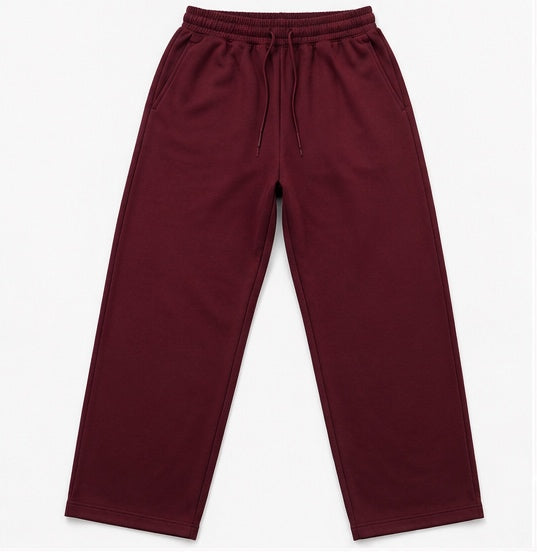 Wide Leg Pants | Burgundy