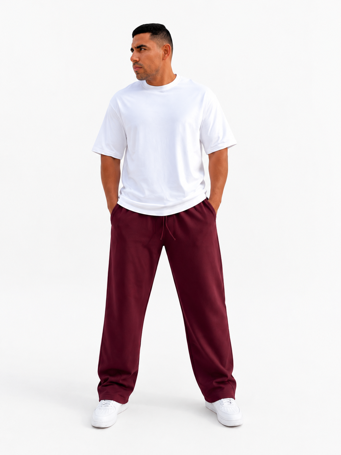 Wide Leg Pants | Burgundy