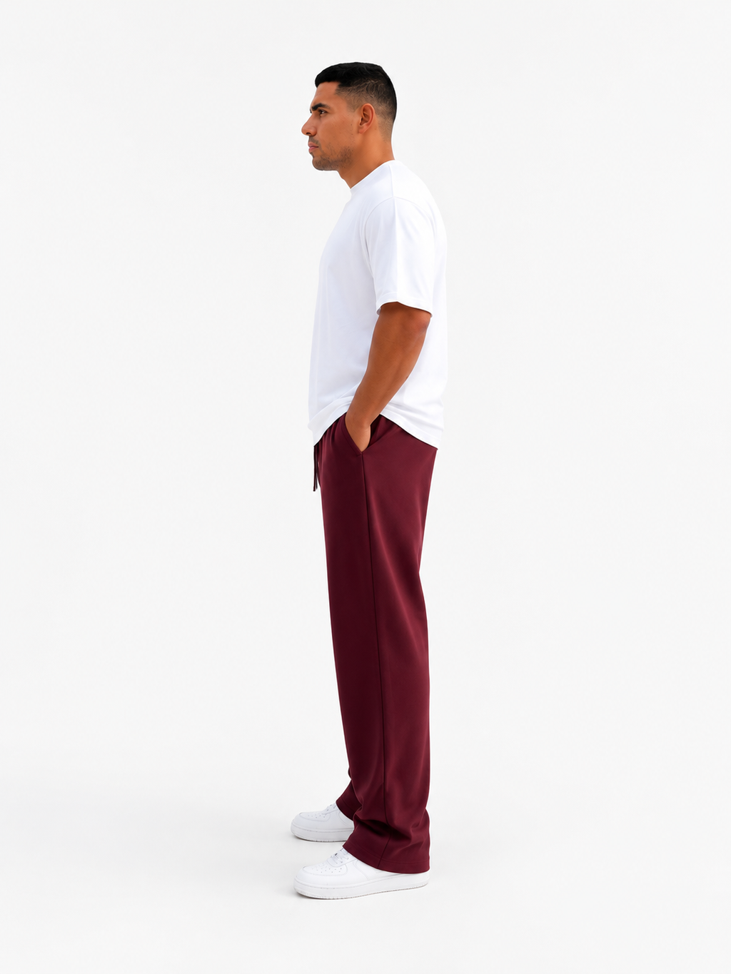 Wide Leg Pants | Burgundy
