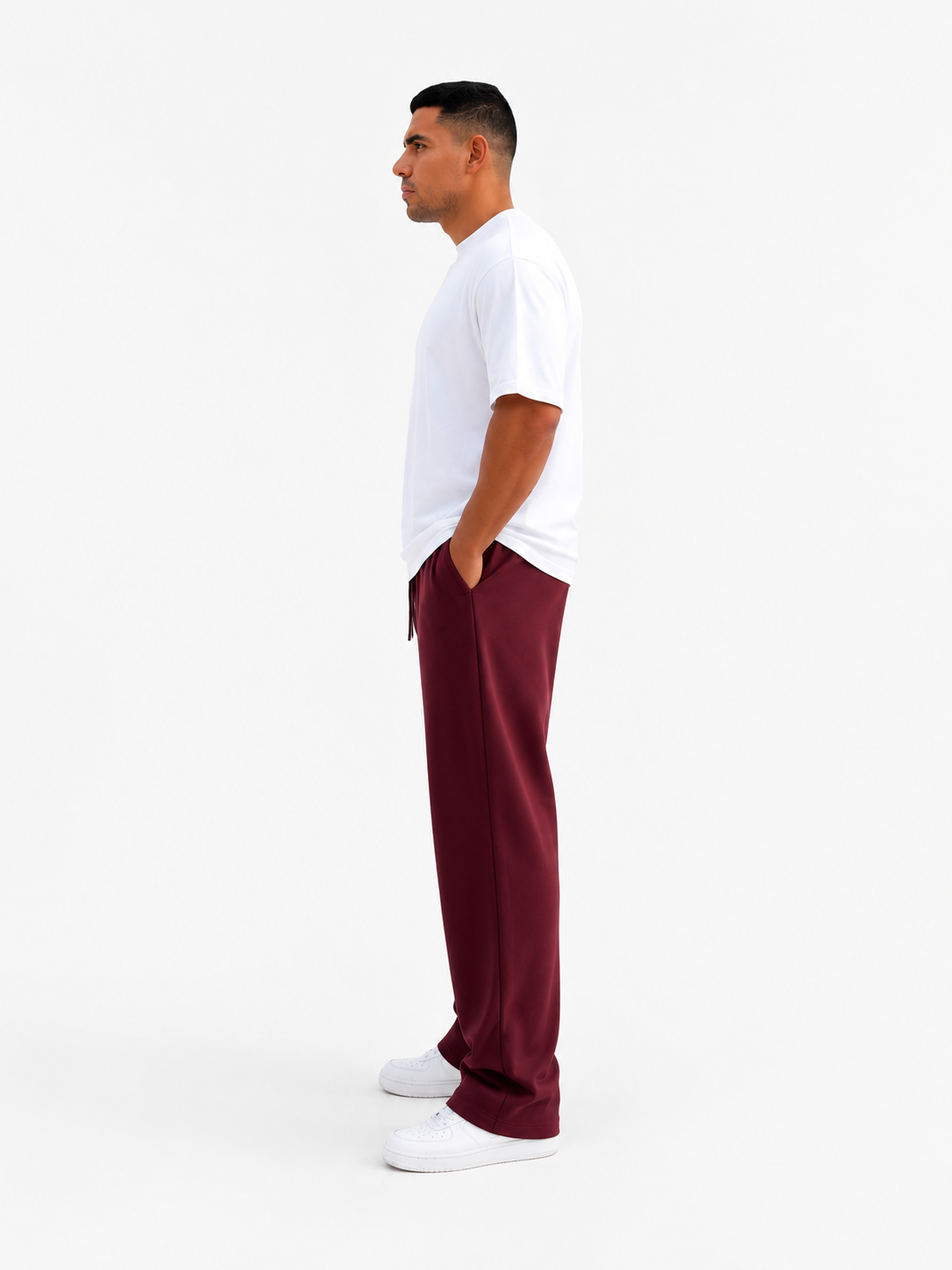 Wide Leg Pants | Burgundy