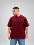 Burgundy Basic Oversized T-Shirt